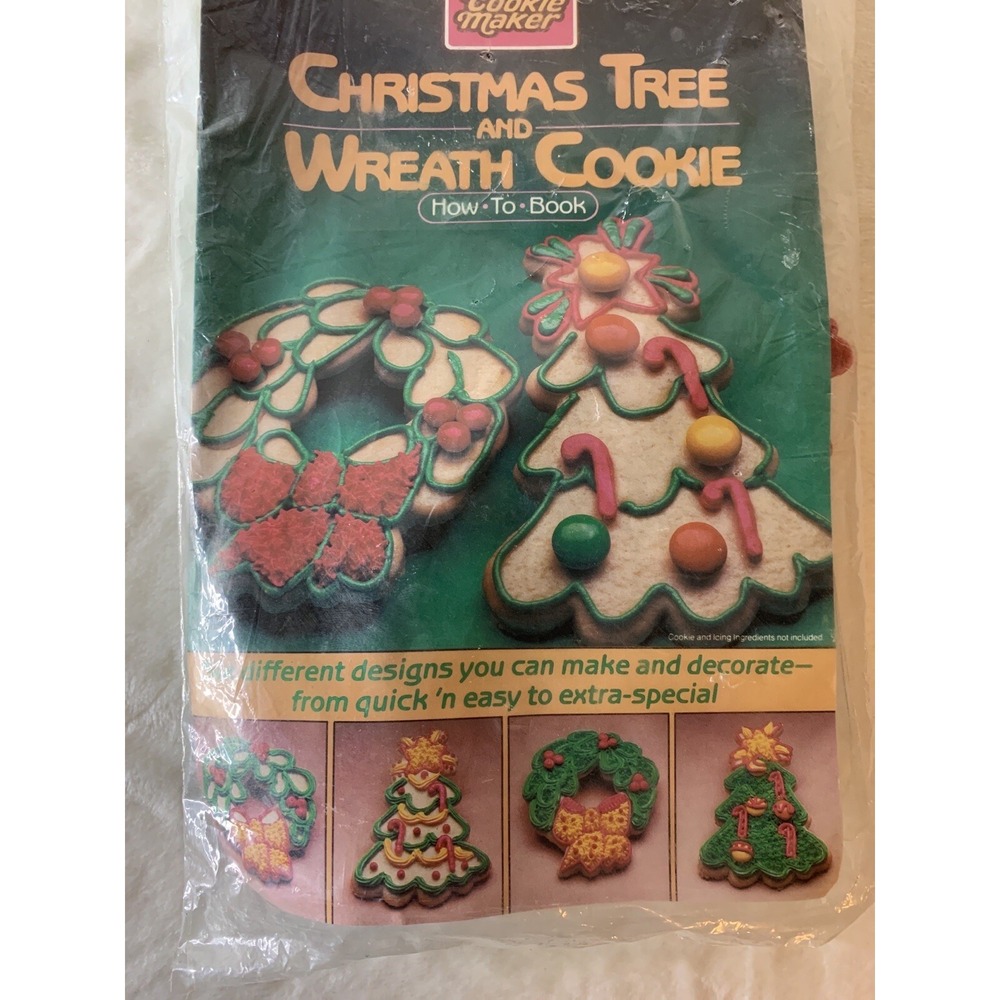 1984‎ Wilton Christmas Tree & Wreath Cookie Making Cutter Mold Treats Gifts NOS - Picture 4 of 12